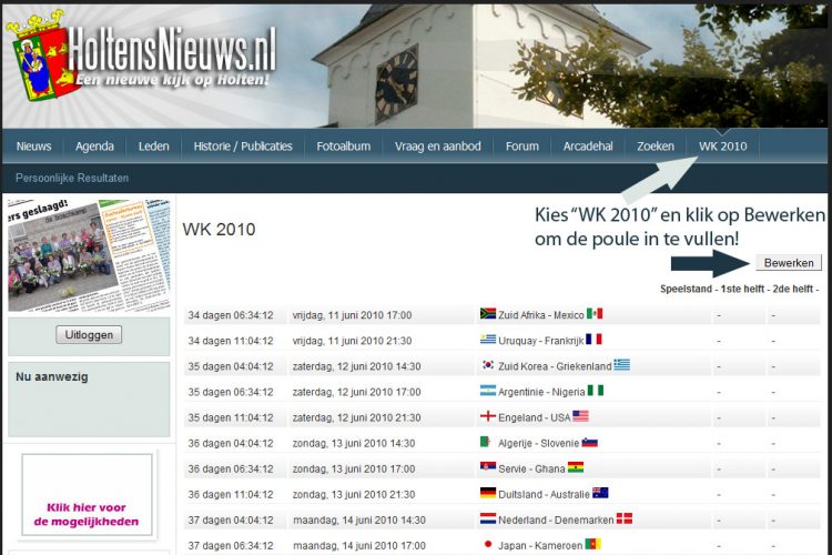 De HoltensNieuws.nl WK Poule 2010 