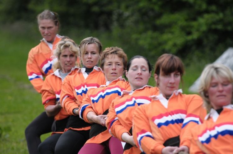 Nederlandse selectie vrouwen met ambitie naar het WK Touwtrekken, Zuid Afrika. 