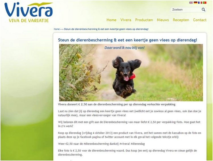 Ludieke actie van Vivera en Dierenbescherming 