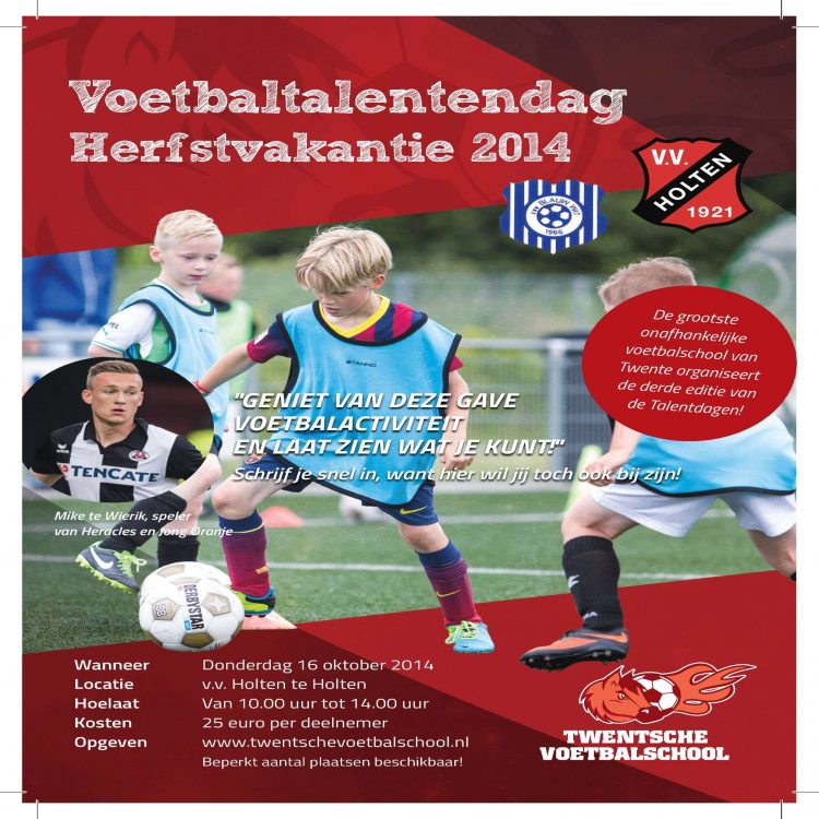 Voetbal Talentendag, jij komt toch ook vvholten voetbal blauwwit 