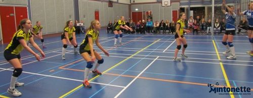 Dames 1 pakt één set tegen schijnbaar onverslaanbare koploper mintonette 