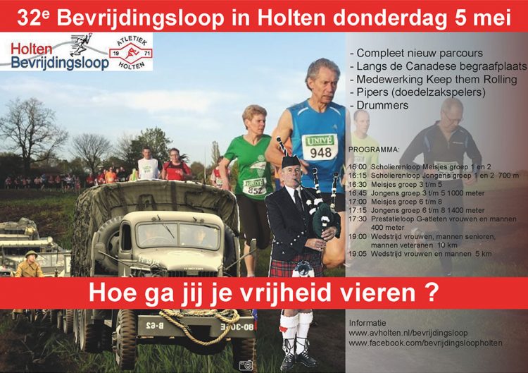 Bevrijdingsloop AV Holten doet naam eer aan canadese begraafplaats atletiekvereniging 