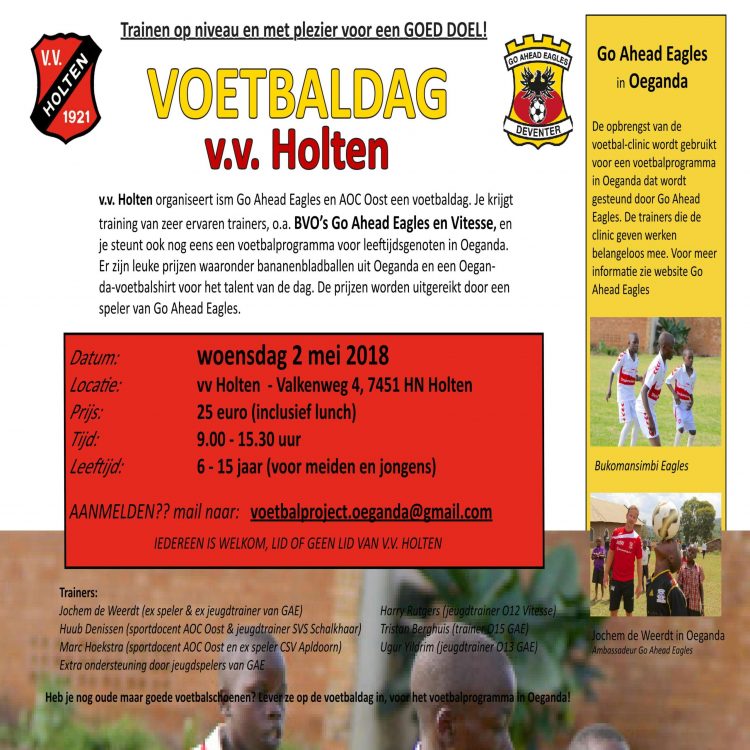 Woensdag 2 mei voetbaldag v.v. Holten en Go Ahead Eagles vvholten voetbal 